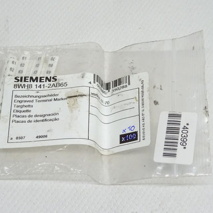 Siemens 8WH8141-2AB65 10x Bezeichnungsschilder 8WH8 141-2AB65 Neu