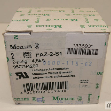 NEU 2 Stück Moeller FAZ-2-S1 Leitstungsschutzschalter 950794260