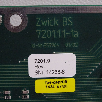 Zwick 7201.1.1-1a 359964 Board 7201.9