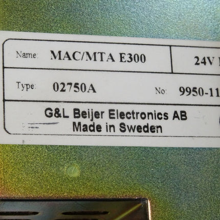 G&L Beijer MAC/MTA E300 operator interface MACMTAE300