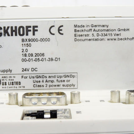 Beckhoff BX9000-0000 Ethernet-TCP/IP-Busklemmen-Controller