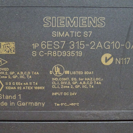 Siemens S7-300 CPU 315-2DP 6ES7315-2AG10-0AB0 6ES7 315-2AG10-0AB0 Halterung gebrochen