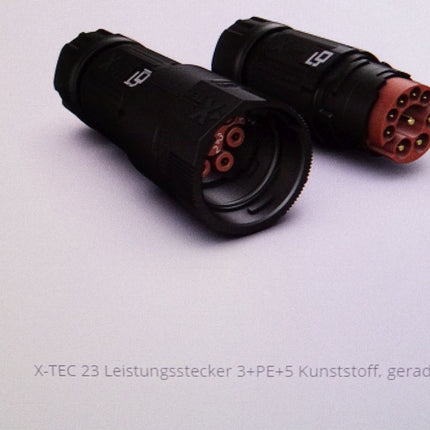 LQ Group X-TEC 23 Leistungsstecker 3+PE+5 Kunststoff gerade / Unbenutzt