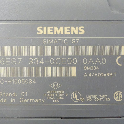 Siemens 6ES7334-0CE00-0AA0 Simatic S7 6ES7 334-0CE00-0AA0 E:01