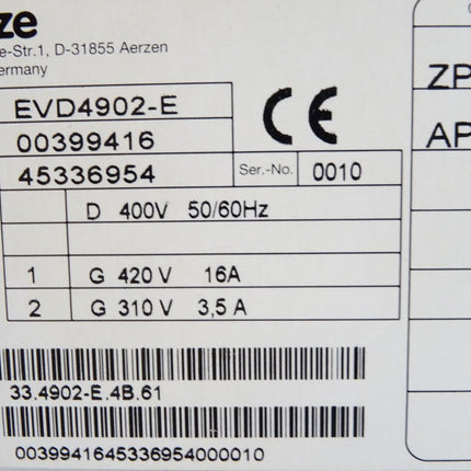 Lenze 4900 EVD4902-E 00399416 33.4902-E.4B.61 Umrichter DC speed controller 6.7kW