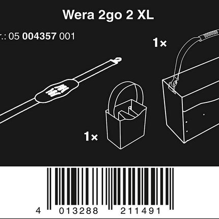 Wera 05004357001 2go 2 XL Tool Container Universal Werkzeugtasche unbestückt 330 x 455 x 170 mm