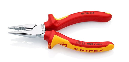 Knipex 08 26 145 Spitz-Kombizange verchromt 145 mm 0826145