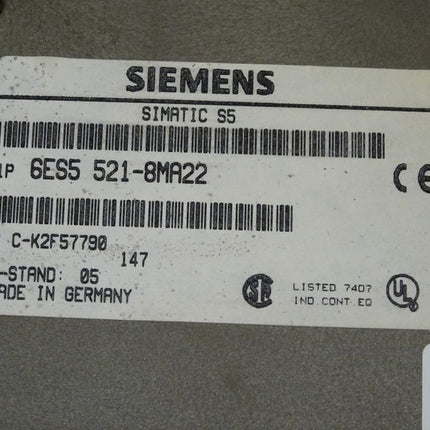 SIEMENS SIMATIC S5 6ES5521-8MA22 / 6ES5 521-8MA22 E:5