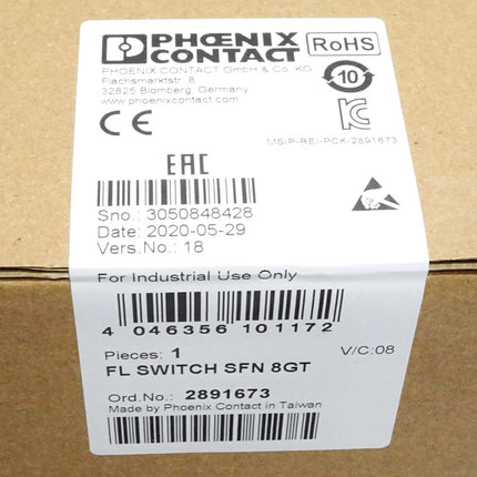Phoenix Contact 2891673 FL SWITCH SFN 8GT Ethernet Switch / Neu OVP versiegelt - Maranos.de