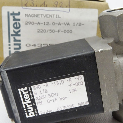 Bürkert Magnetventil 043553S 290-A-12,0-A-VA 1/2-220/50-F-000 / Neu OVP