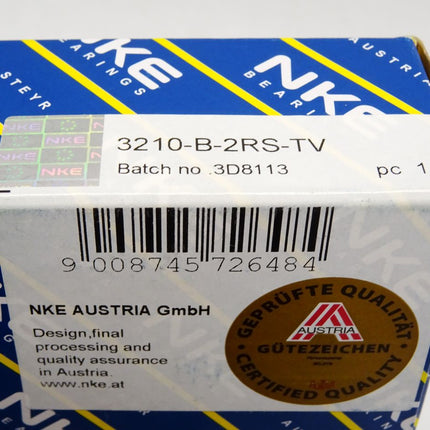 NKE Schrägkugellager 3210-B-2RS-TV / Neu OVP