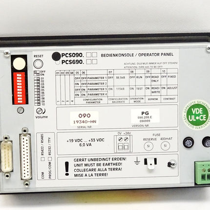 Mikron Lauer PCS090 Bedienkonsole Operator Panel