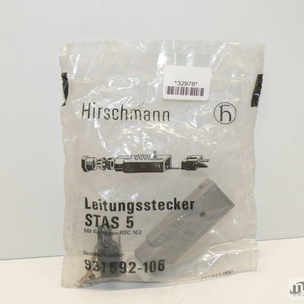 NEU/OVP Hirschmann 931692-106 Leitungsstecker STAS 5