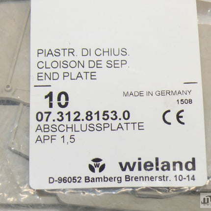 Neu: 10er Packung Abschlussplatte Wieland APF 1,5