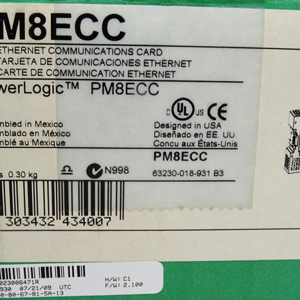 Schneider Electric PowerLogic PM8ECC Ethernet Communication Card / Neu OVP