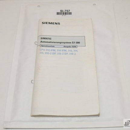 Siemens Simatic S5 Automatisierungssystem S7-300 Operationsliste 7106087 -0101