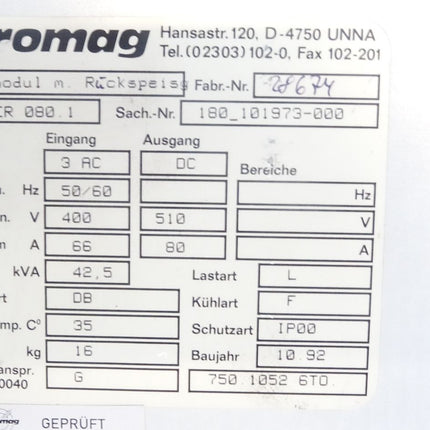 Stromag AER 080.1 / Netzmodul m. Rückspeis. / 180_101973-000