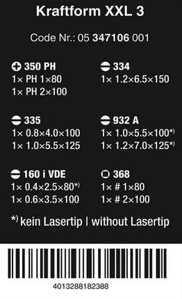 Wera 05347106001 Kraftform XXL 3 Schraubendreher Set 11-teilig
