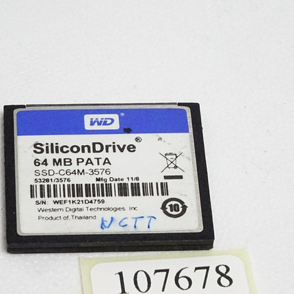 B&R 5CFCRD.0064-03 Rev.F0 CompactFlash 64 MByte Western Digital (SLC)