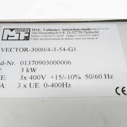 MSF Vector-3000/4-3-54-G1 Frequenzumrichter 01370903000006 / 3kW