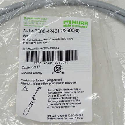 Murr Elektronik 7000-42431-2260060 / M12 Y-Verteiler / Code 57116 NEU