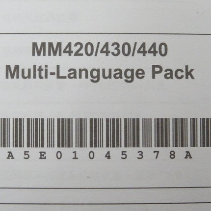 Siemens A5E01045378A MM420/430/440 Multi-Language Pack