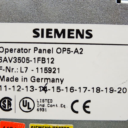 Siemens OP5-A2 Operator Panel 6AV3505-1FB12 6AV3 505-1FB12