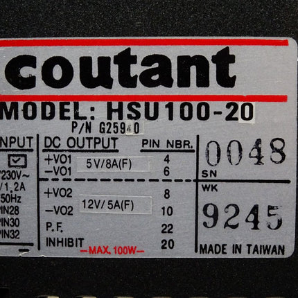 Coutant HSU100-20 G25940 Power Supply 100W