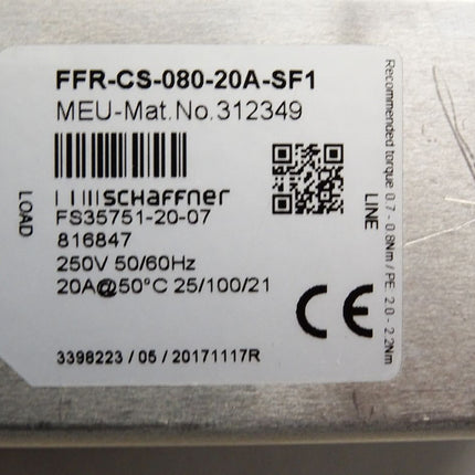 Schaffner FFR-CS-080-20A-SF1 312349 Funkentstörfilter