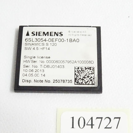 Siemens Sinamics S120 CompactFlash Card 6SL3054-0EF00-1BA0