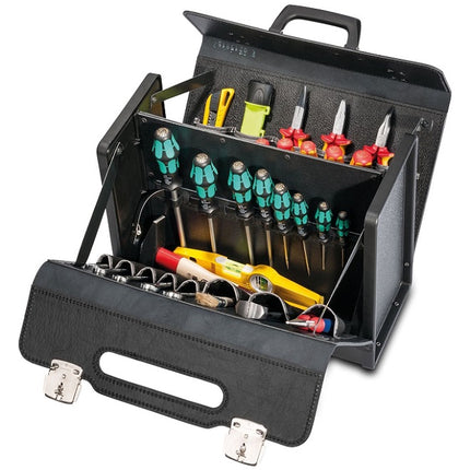 Parat 2.460.000.401 New Classic ABS Leder Werkzeugtasche mit Mittelwand Aufklappbar 2460000401