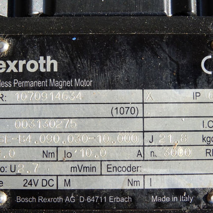 Rexroth Brushless Permanent Magnet Motor Servomotor 1070914634 SE-B4.090.030-10.000 3000RPM