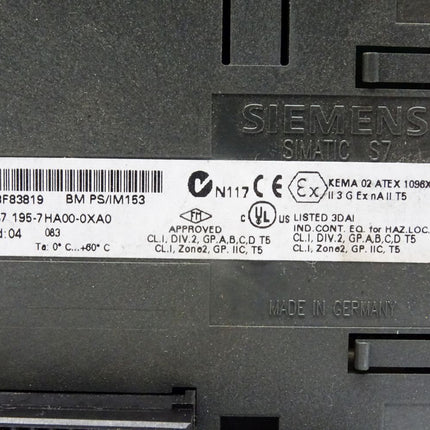 Siemens Simatic 6ES7195-7HA00-0XA0 / 6ES7 195-7HA00-0XA0