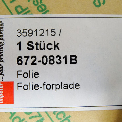 Nilpeter Membrane 3591215 672-0831B / Neu