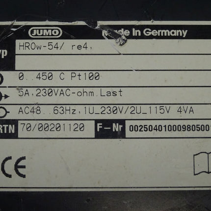 Jumo HR0w-54/re4 Temperaturregler PT100