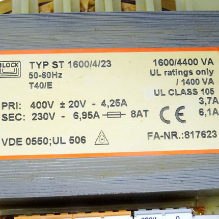 Block Netztrafo Transformator TST1600 TST1600/4/23 400V auf 230V