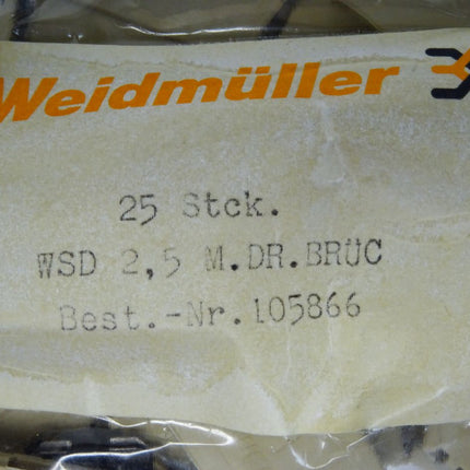 Weidmüller 105866 / WSD2.5 M.DR.BRÜC / Inhalt : 25 Stück / Neu OVP