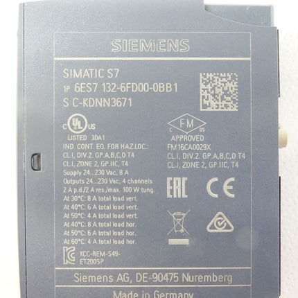 Siemens Simatic S7 6ES7132-6FD00-0BB1 / 6ES7132-6FD00-0BB1 / Neuwertig