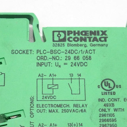 Phoenix Contact PLC-BCS-24DC/1/ACT Relais Sockel 2966058