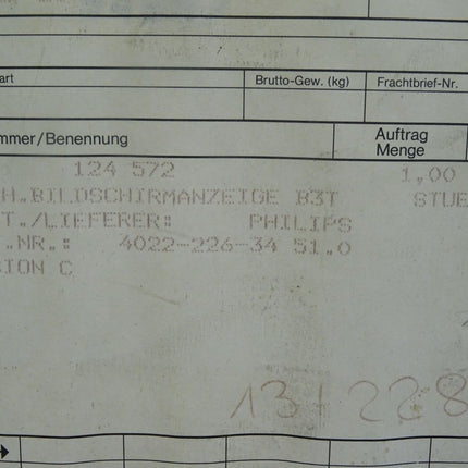 Philips Graph. Bildschirmanzeige B3T 4022-226-34 51.0 / 40222263451 / 4022 226 3451 / OVP