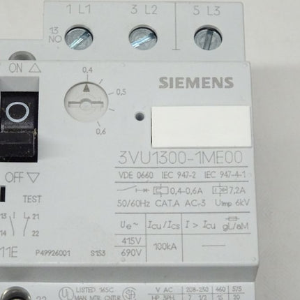 Siemens 3VH1320-1ME17-4BB4-Z SIKUFEST Schütz 3VH1 320-1ME17-4BB4-Z