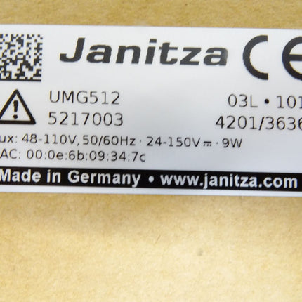 Janitza UMG512 5217003 Spannungsqualitätsanalysator / Neu OVP