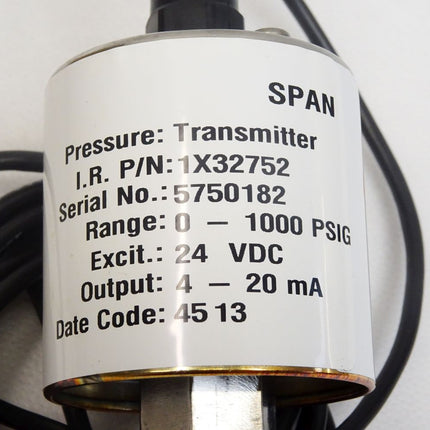 Ingersoll Rand 70470380 / 206 Industrial Pressure Transducer 1000psig / 206120-08-IRC / Neu OVP