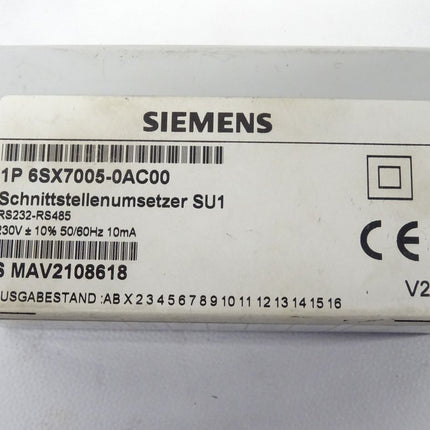 Siemens 6SX7005-0AC00 Schnittstellenumsetzer SU1 6SX7 005-0AC00