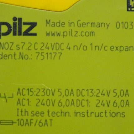 Pilz 751177 PNOZ s7.2 C 24VDC 4 n/o 1 n/c expand PNOZsigma Kontakterweiterung