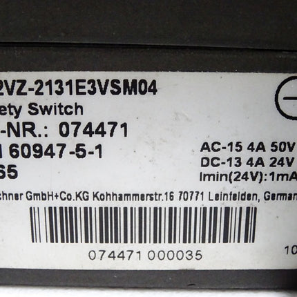 Euchner Safety Switch 074471 NZ2VZ-2131E3VSM04 Sicherheitsschalter