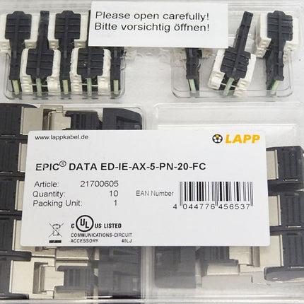 Lapp EPIC DATA DATA ED-IE-AX-5-PN-20-FC 21700605 Inhalt:8 Stück / Neu OVP