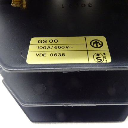 Klöckner Möller GS 00 / Sicherungsunterteil GS00 / 100A / 3pol / 660V