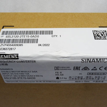 Siemens Sinamics 6SL3120-2TE15-0AD0 6SL3 120-2TE15-0AD0 / Neu OVP versiegelt