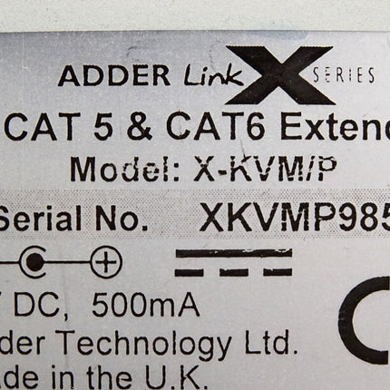 ADDER Link X Series CAT5 & CAT6 Extender X-KVM/P